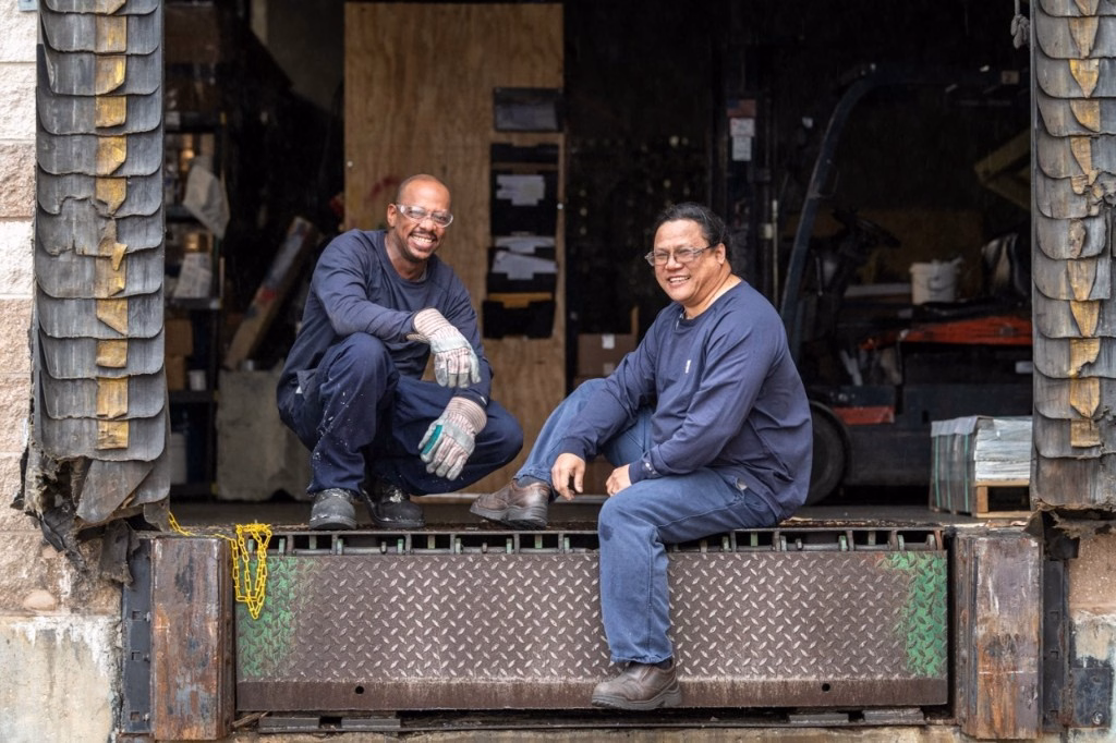 Nathan Trotter team members at the loading dock